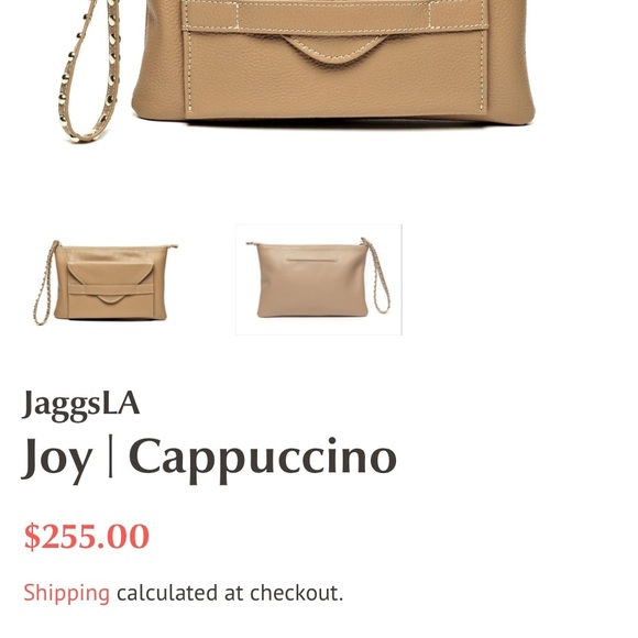 JaggsLA Joy Leather Studded Wristlet Clutch